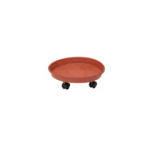 SOTTOVASO MARGHERITA C/RUOTE 35X6HCM TERRACOTA (3