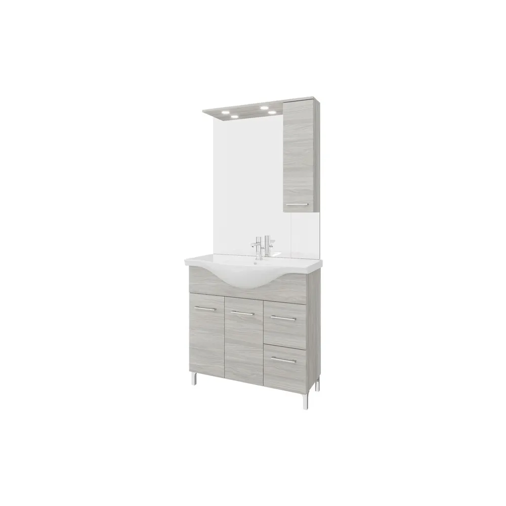 ARREDO BAGNO MOD.RUBINO ROVERE GRIGIO 85 CM ARREDO BAGNO MOD.RUBINO ROVERE GRIGIO 85 CM