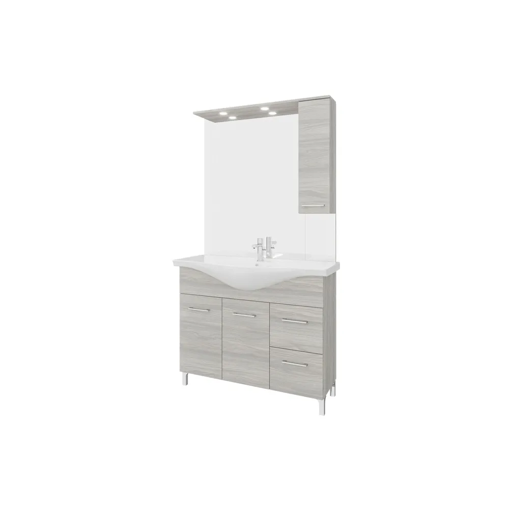 ARREDO BAGNO MOD.RUBINO ROVERE GRIGIO 105 CM ARREDO BAGNO MOD.RUBINO ROVERE GRIGIO 105 CM