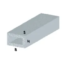 PROFILO ARGENTO H.200 CM TUBO RETTANG. 30X15X1 MM** (5