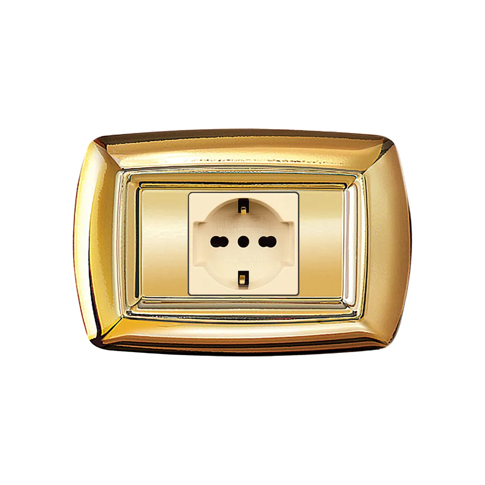 TONDO PLACCA MAGIC PLAST 1P SCHUKO ORO (10 TONDO PLACCA MAGIC PLAST 1P SCHUKO ORO (10
