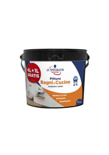 PITTURA TRASPIRANTE ANTIMUFFA 5L PER BAGNI E CUCINE