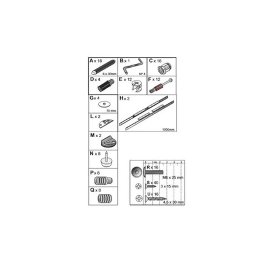 R ACCESSORI MONTAGGIO X KIT TAVOLO KENDRA