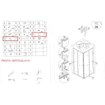 R PROFILI VERTICALI E+V X BOX DOCCIA CRIST.TRASP.MM.4 CM.80X80 IGLO4
