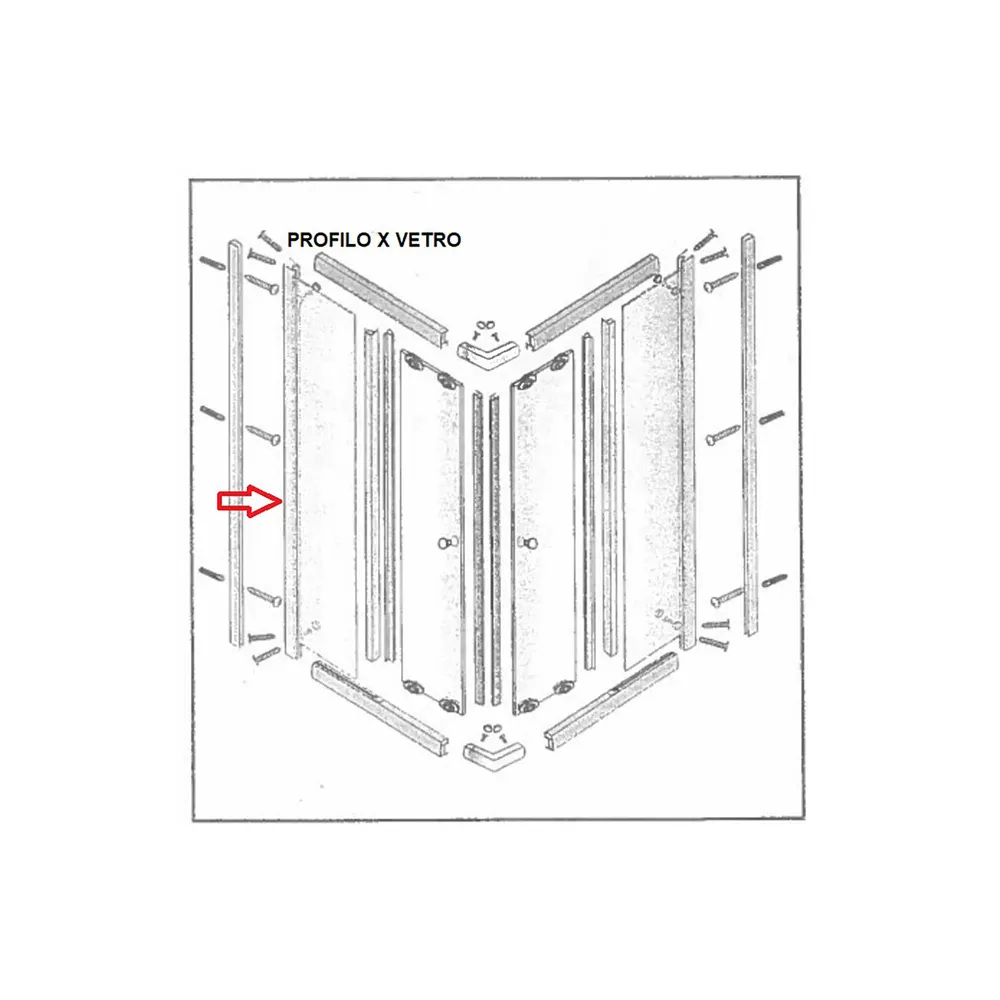 R PROFILO X VETRO BOX DOCCIA LUSSO