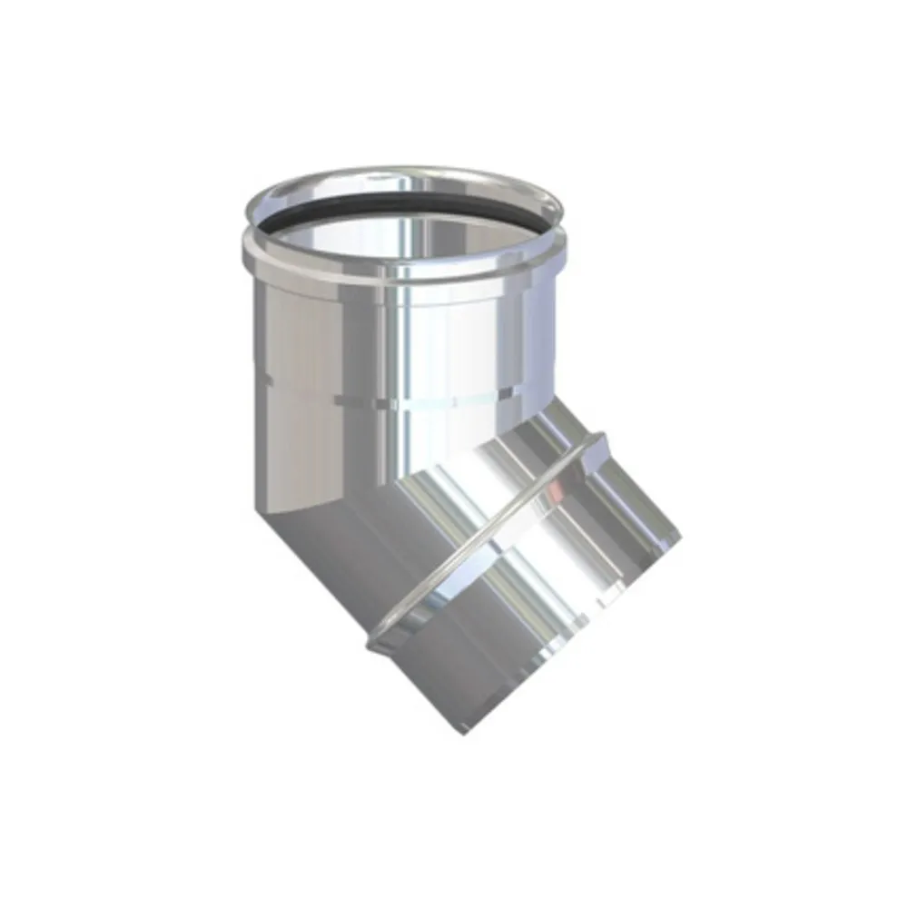 GOMITO INOX AISI 304 P/PELLET 45 8 CM (6