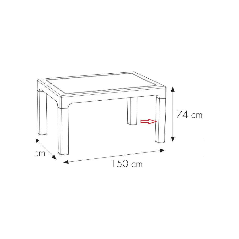 R PIEDE X TAVOLO HOUSTON RESINA 150X90XH74 CM ANTRACITE R PIEDE X TAVOLO HOUSTON RESINA 150X90XH74 CM ANTRACITE