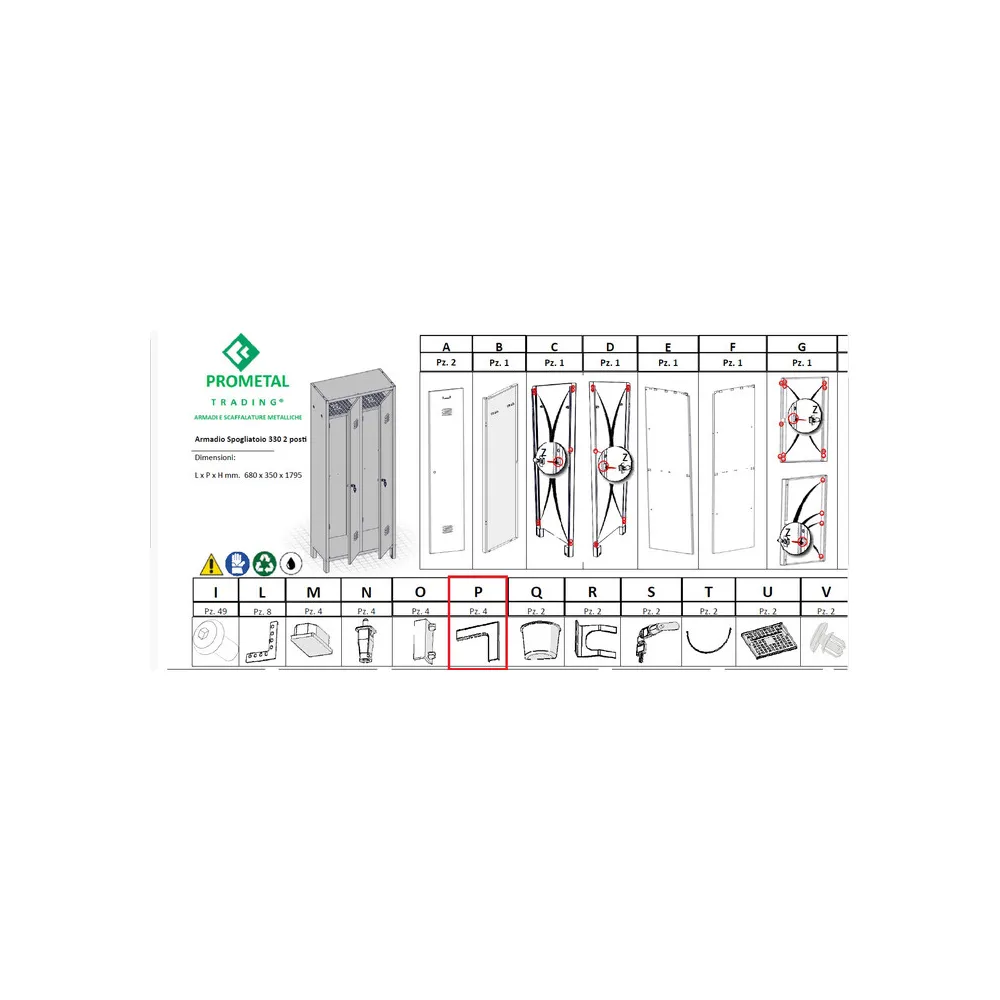 R PARTICOLARE (PX4 )XARMADIO SPOGLIATOIO A 2 POSTI IN KIT C/SERRATURA R PARTICOLARE (PX4 )XARMADIO SPOGLIATOIO A 2 POSTI IN KIT C/SERRATURA