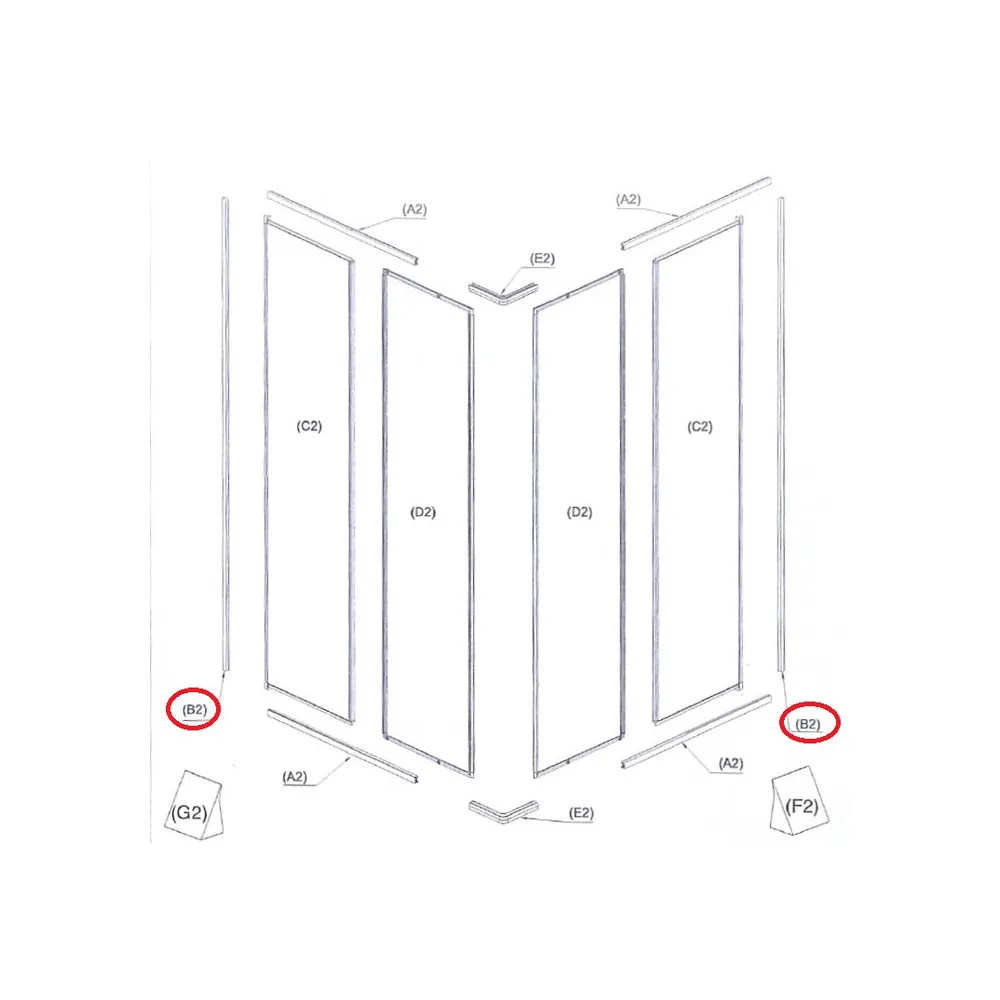 R PROFILO A MURO (B2)X BOX DOCCIA CRILEX GOCCIA 1 R PROFILO A MURO (B2)X BOX DOCCIA CRILEX GOCCIA 1