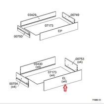 R FRONTALE EL X KIT CASSETTIERA 5C NOVA 77X40X107 BIANCA