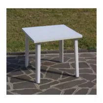 TAVOLO RESINA WEEKEND  80X80XH72CM BIANCO