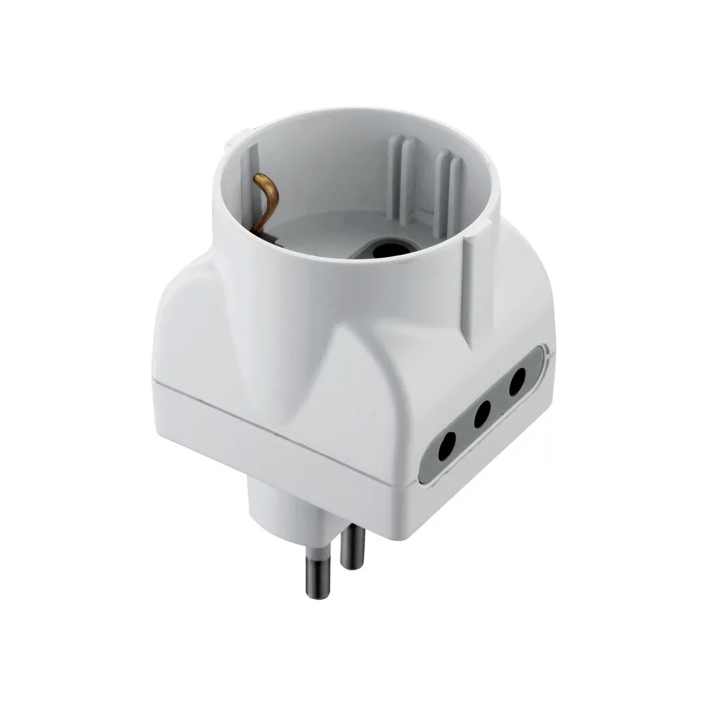 ADATTATORE TRIPLO 10A 2PR 10A E SCHUKO BIA FIG.15 (25 ADATTATORE TRIPLO 10A 2PR 10A E SCHUKO BIA FIG.15 (25