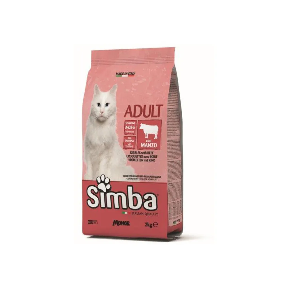 CIBO GATTO MONGE SIMBA 2 KG CROCCANTINI MANZO CIBO GATTO MONGE SIMBA 2 KG CROCCANTINI MANZO