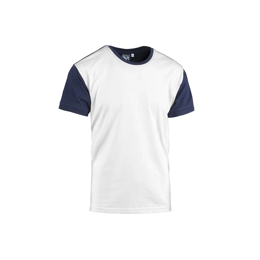 T-SHIRT COLLEGE BIANCO/BLU NAVY MIS. XL (10 T-SHIRT COLLEGE BIANCO/BLU NAVY MIS. XL (10