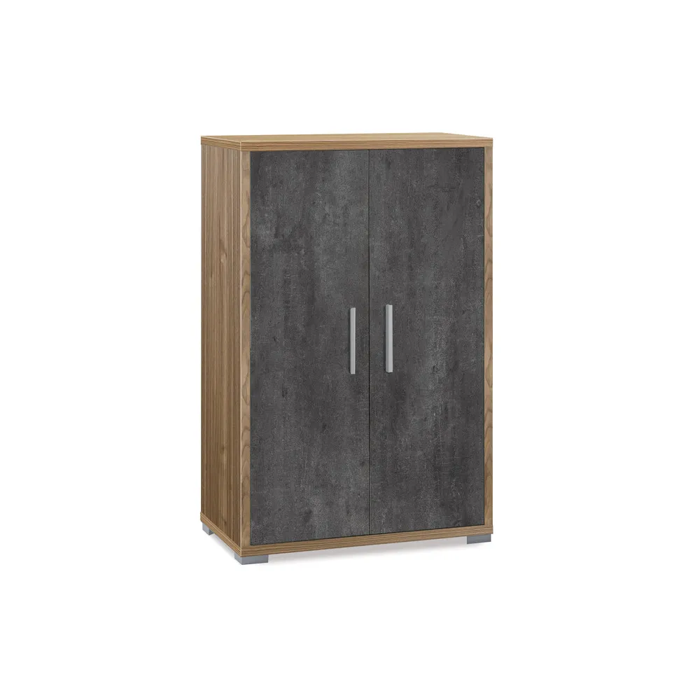 UFFICIO DOUBLE MOBILE 2A 110X71 NOCE ST/OSS NERO