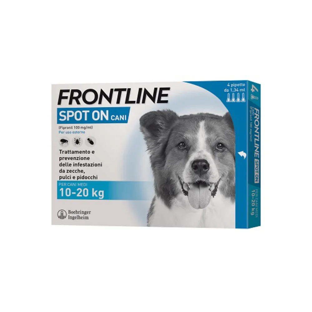 FRONTLINE SPOT-ON 10-20 KG CANI MEDI 3+1 PIPETTE FRONTLINE SPOT-ON 10-20 KG CANI MEDI 3+1 PIPETTE