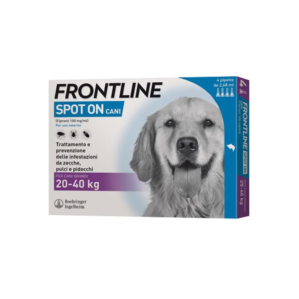 FRONTLINE SPOT-ON 20-40 KG CANI GRANDI 3+1 PIPETTE FRONTLINE SPOT-ON 20-40 KG CANI GRANDI 3+1 PIPETTE