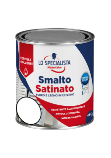 SMALTO BRILLANTE - SATINATO A SOLVENTE BIANCO 0,50L