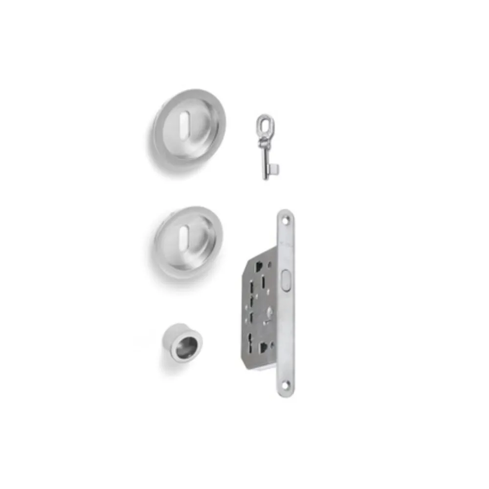 KIT MANIGLIE TONDO PORTA SCORR C/CHIAVE CRO SAT KIT MANIGLIE TONDO PORTA SCORR C/CHIAVE CRO SAT