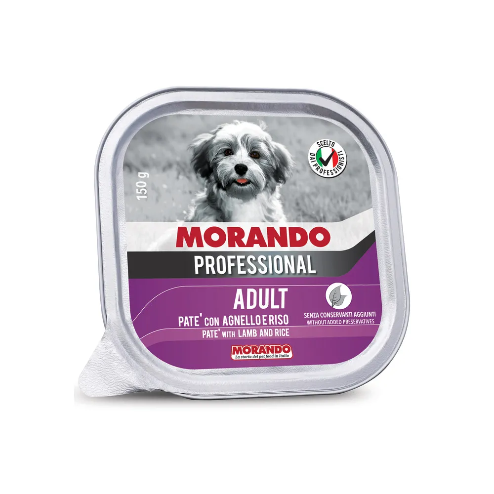 CIBO CANE MORANDO VSC 150 G PATE AGNELLO E RISO (22 CIBO CANE MORANDO VSC 150 G PATE AGNELLO E RISO (22
