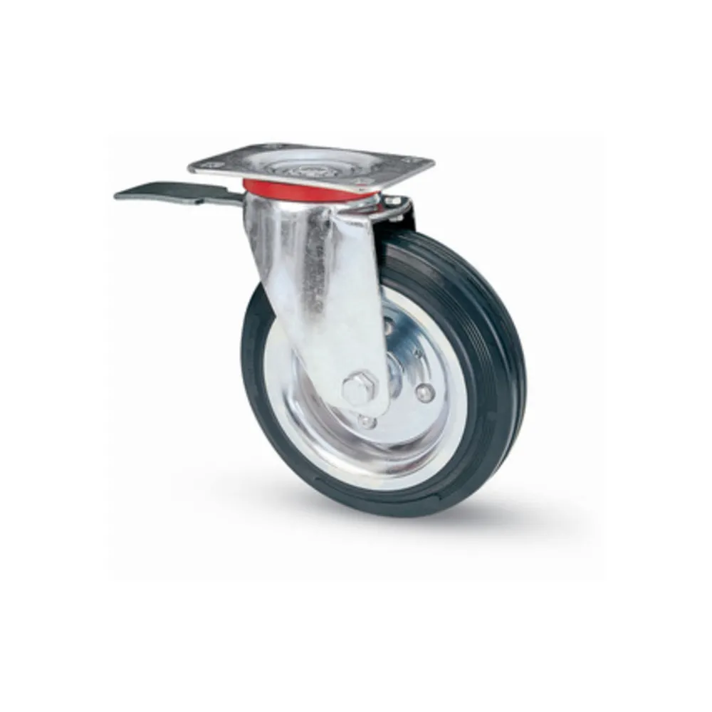 RUOTA INDUSTRIALE D 150 GOMMA 80BIS PIASTRA GIR FRE