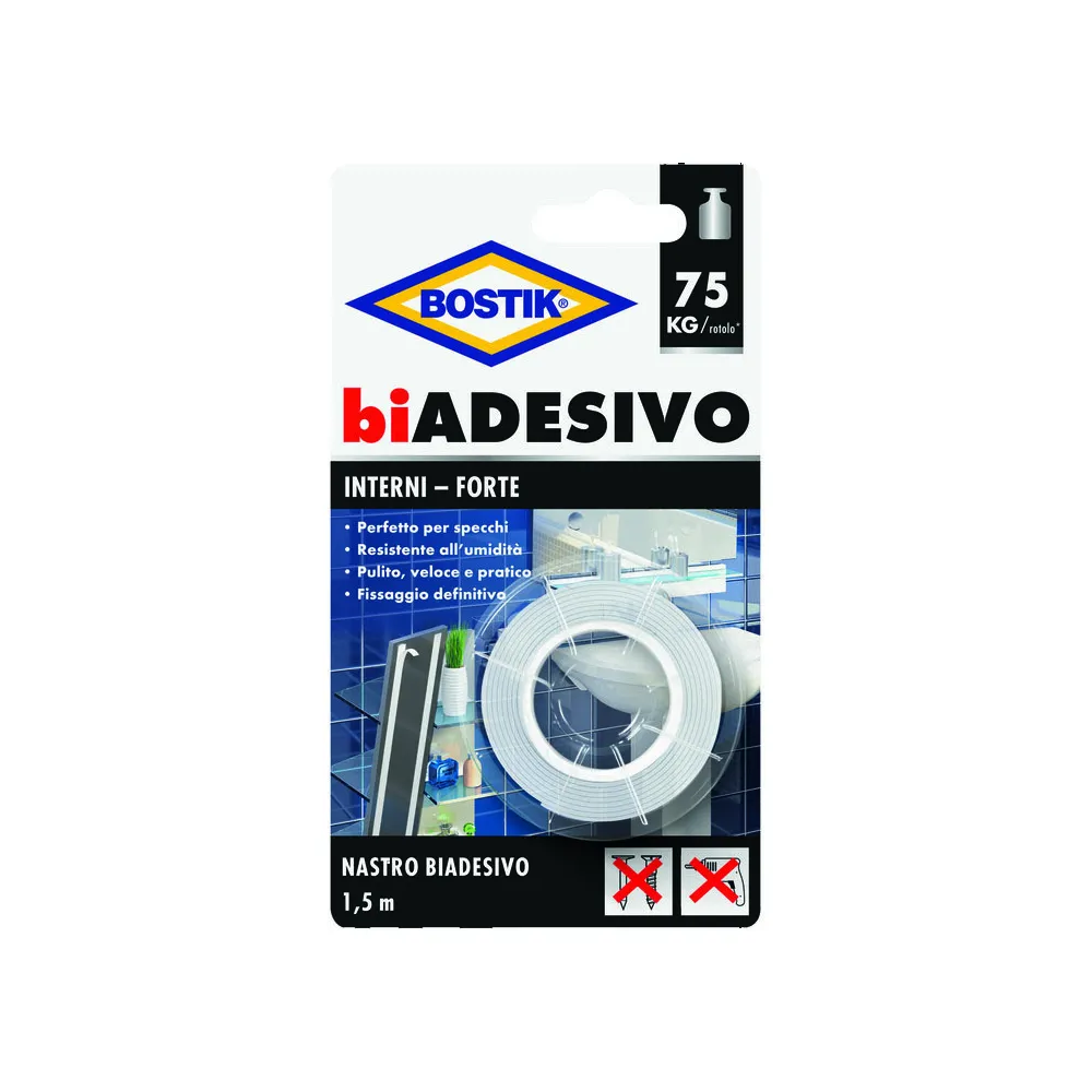 BOSTIK NASTRO BIADESIVO INTERNI 19MMX1 BOSTIK NASTRO BIADESIVO INTERNI 19MMX1