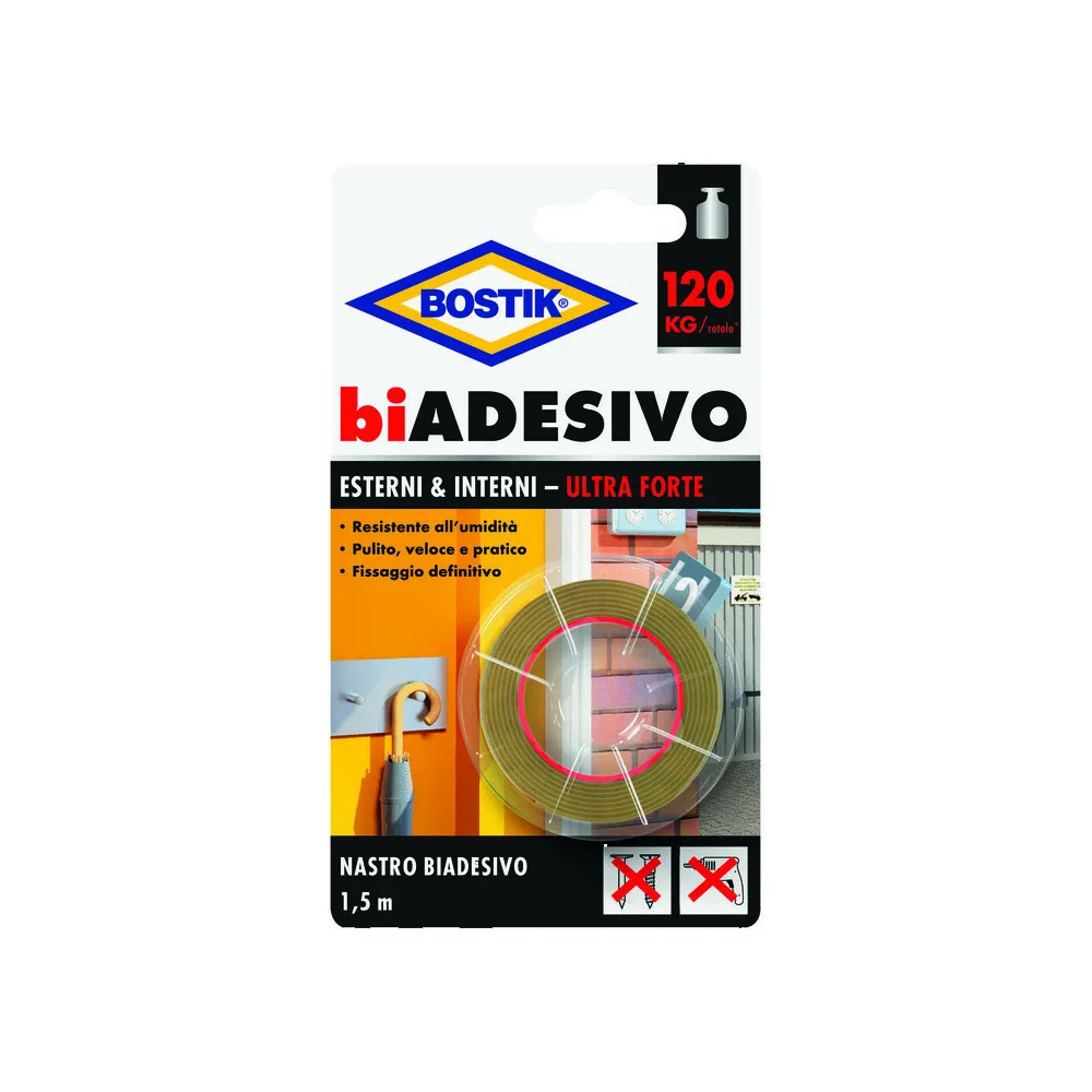 BOSTIK NASTRO BIADESIVO ESTERNIINTERNI 19MMX1 BOSTIK NASTRO BIADESIVO ESTERNIINTERNI 19MMX1