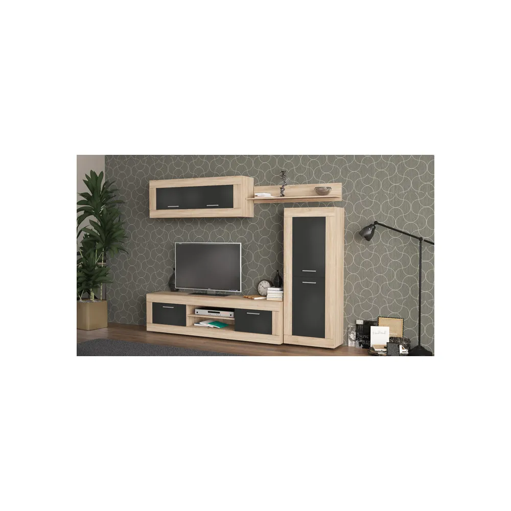KIT PARETE LIVING AMBER 250X41X188 NAT.OAK/ANTRAC. KIT PARETE LIVING AMBER 250X41X188 NAT.OAK/ANTRAC.