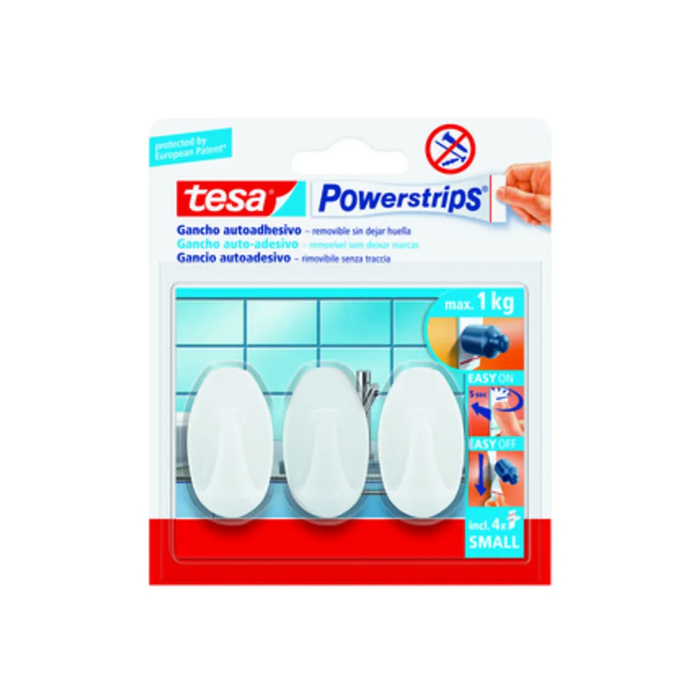 GANCIO ADESIVO TESA POWERSTRIPS PICCOLO B.CO 3 PZ (6
