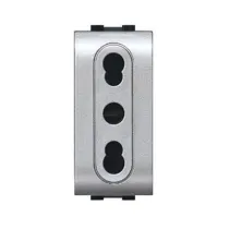 LIFE 4045 TEC PRESA BIPASSO 10/16A ARGENTO SATINAT (12