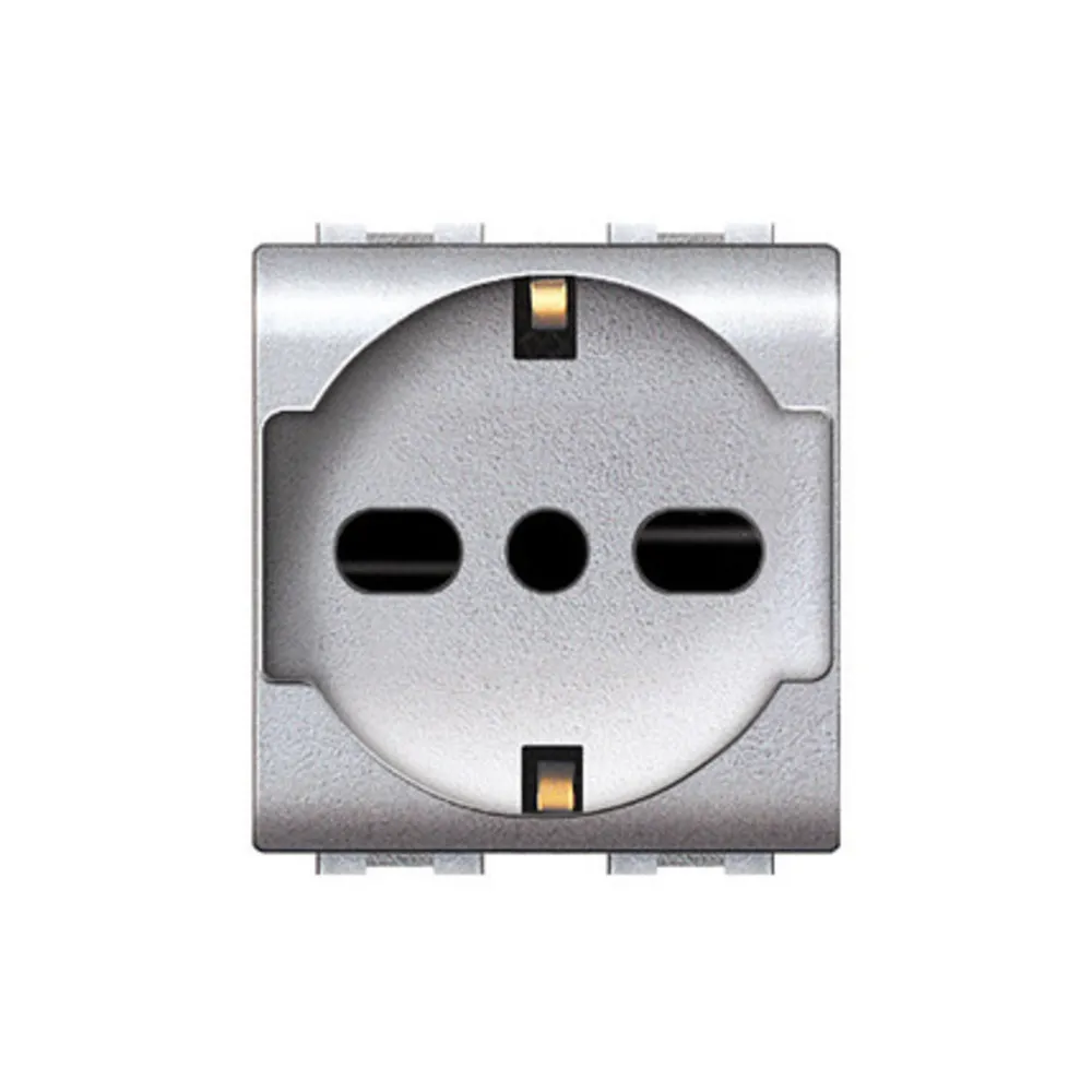LIFE 4050 TEC PRESA SCHUKO BIPASSO ARGENTO SATIN (6 LIFE 4050 TEC PRESA SCHUKO BIPASSO ARGENTO SATIN (6