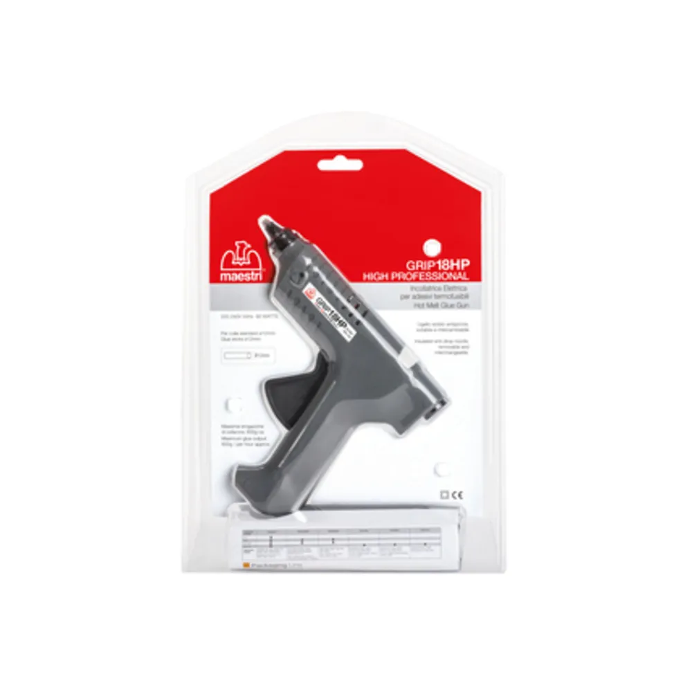 PISTOLA INCOLLATRICE RO-MA GRIP 18HP 60W STICK 12 MM PISTOLA INCOLLATRICE RO-MA GRIP 18HP 60W STICK 12 MM