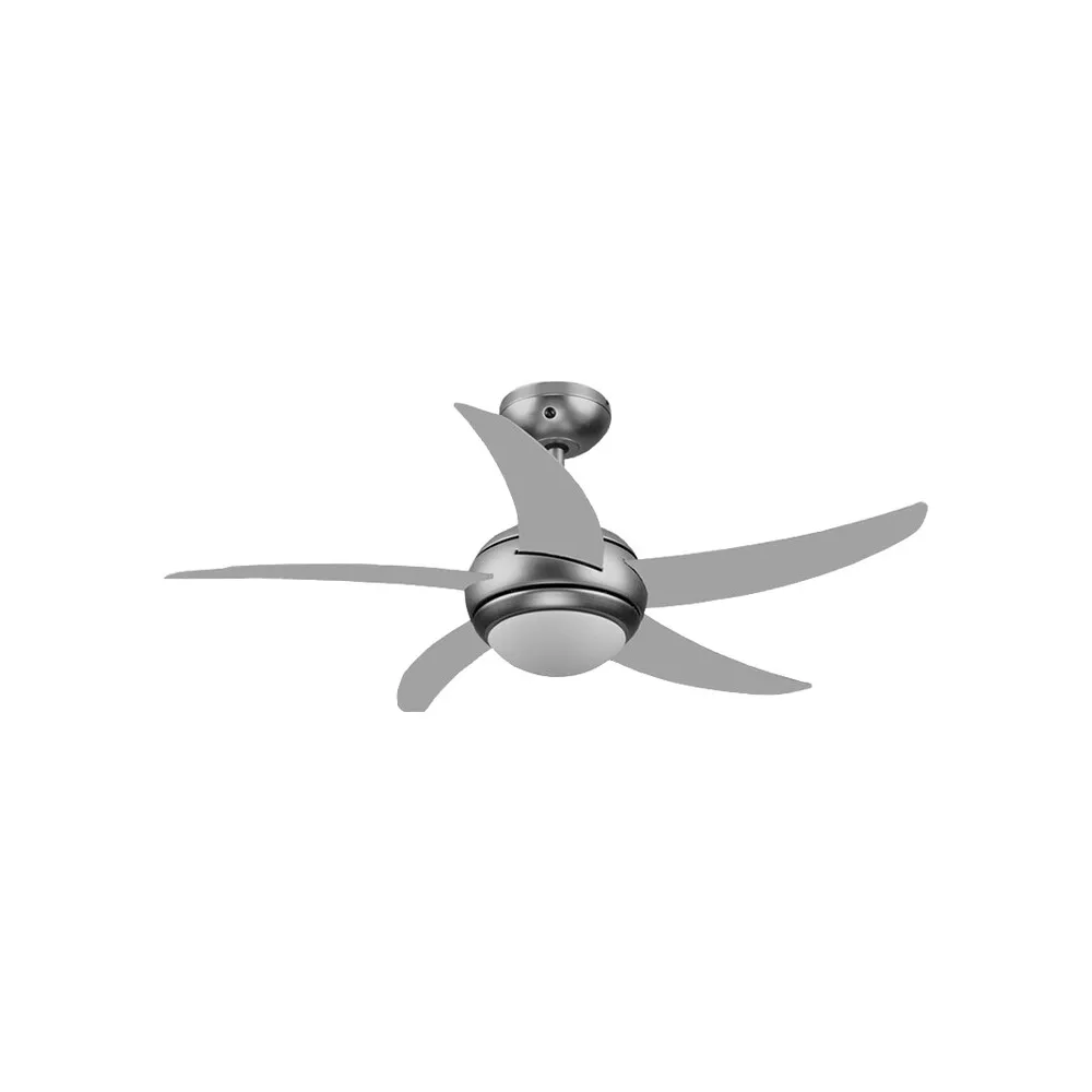 VENTILATORE A SOFFITTO 65W 3 VEL D 130 SILV C/TELEC+LUCE