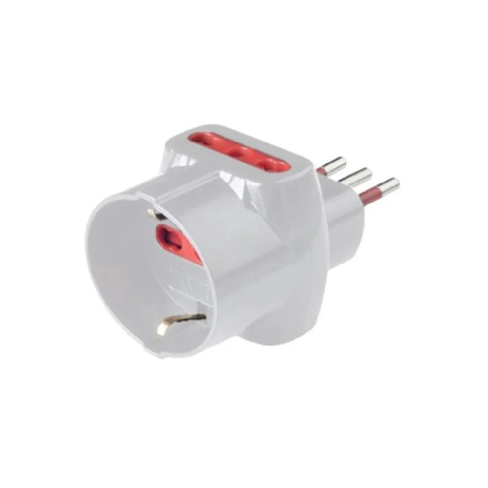 ROSI 78045 ADATTATORE TRIPLO 10A 2PR BIP +1 SCHU C/LIMIT