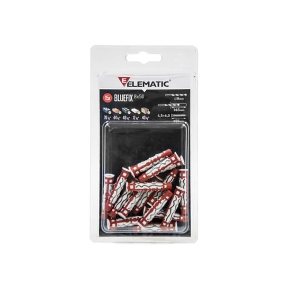 ELEMATIC BLISTER TASSELLO BLUEFIX 6X35 VITE 15+15 PZ (10 ELEMATIC BLISTER TASSELLO BLUEFIX 6X35 VITE 15+15 PZ (10