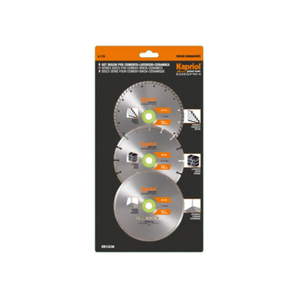 KAPRIOL DISCO DIAMANT 115 MM CONF 3 PZ 99071 KAPRIOL DISCO DIAMANT 115 MM CONF 3 PZ 99071
