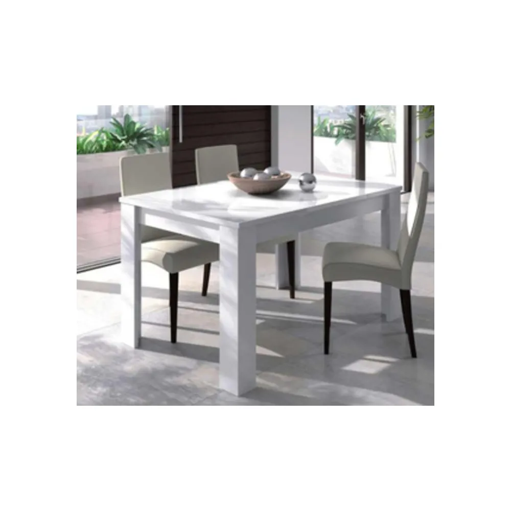 KIT TAVOLO KENDRA 140/190X90XH78CM BIANCO LUCIDO