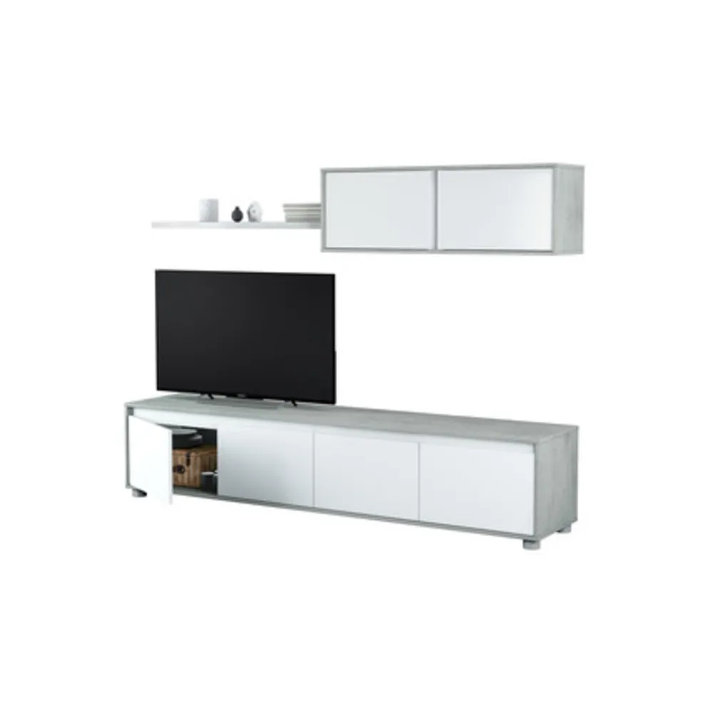 KIT PARETE ATTREZZATA ALIDA 41X200XH43 CM BCO CEM.