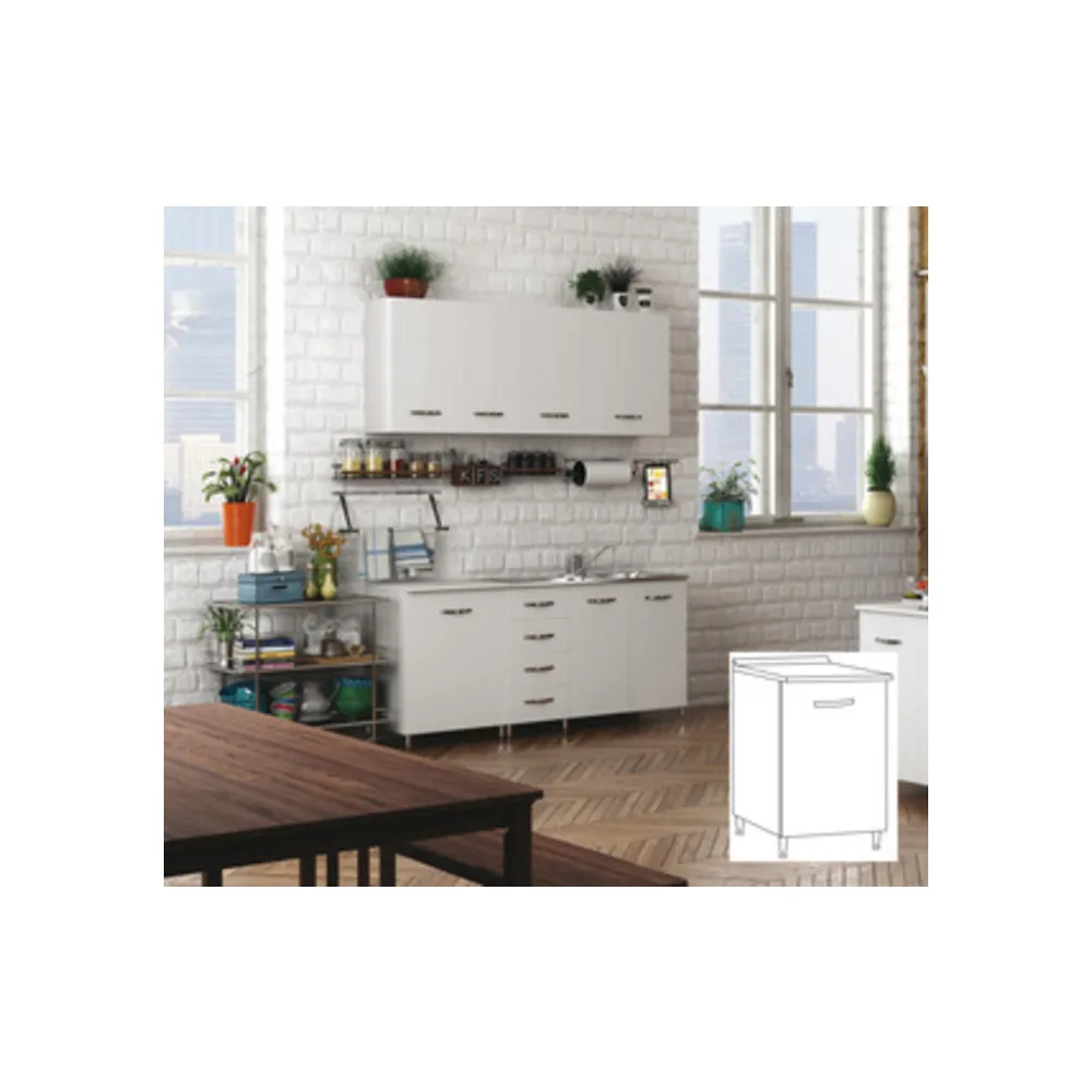 KIT CUCINA BASE 1 ANTA 40X50XH85 CM BIANCO KIT CUCINA BASE 1 ANTA 40X50XH85 CM BIANCO