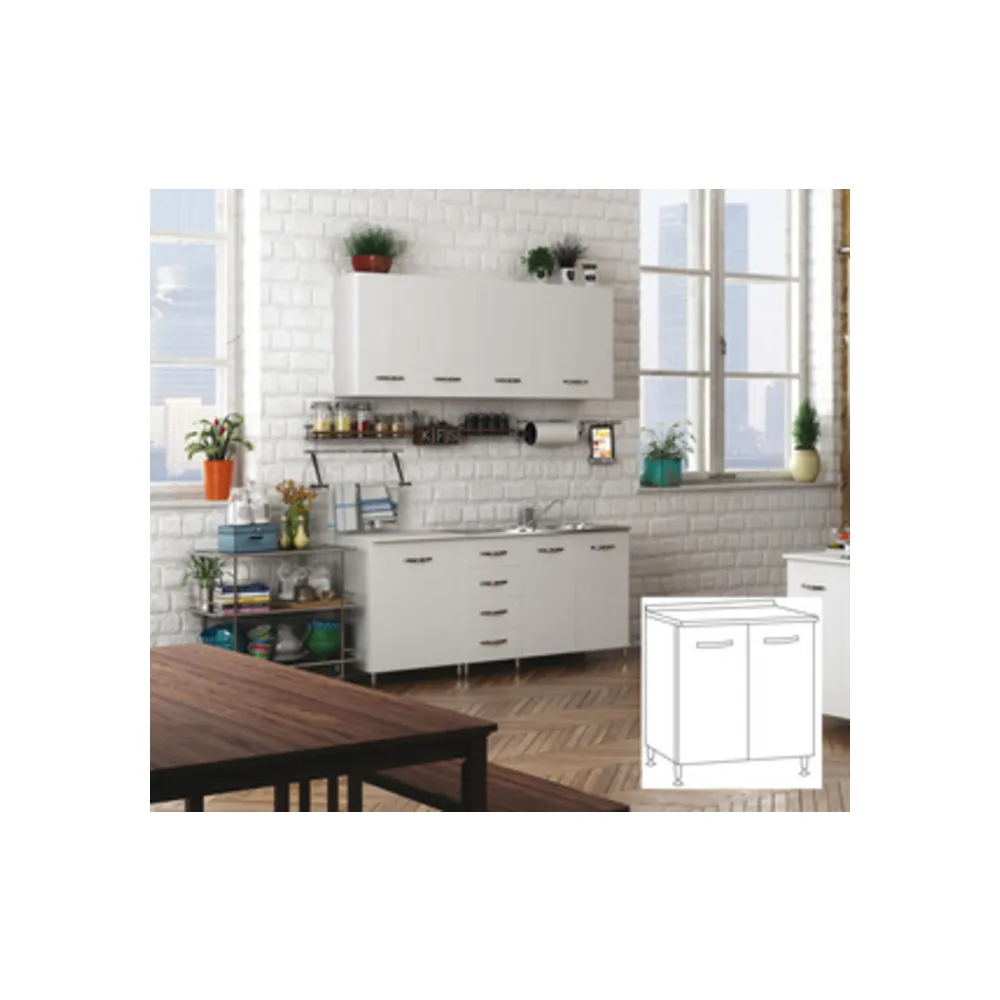 KIT CUCINA BASE 2 ANTE 80X50XH85 CM BIANCO KIT CUCINA BASE 2 ANTE 80X50XH85 CM BIANCO