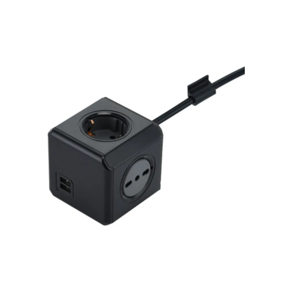 MULTIPRESA CUBO DUAL 2 SCHUKO + 2BIP + 2USB 2.1A