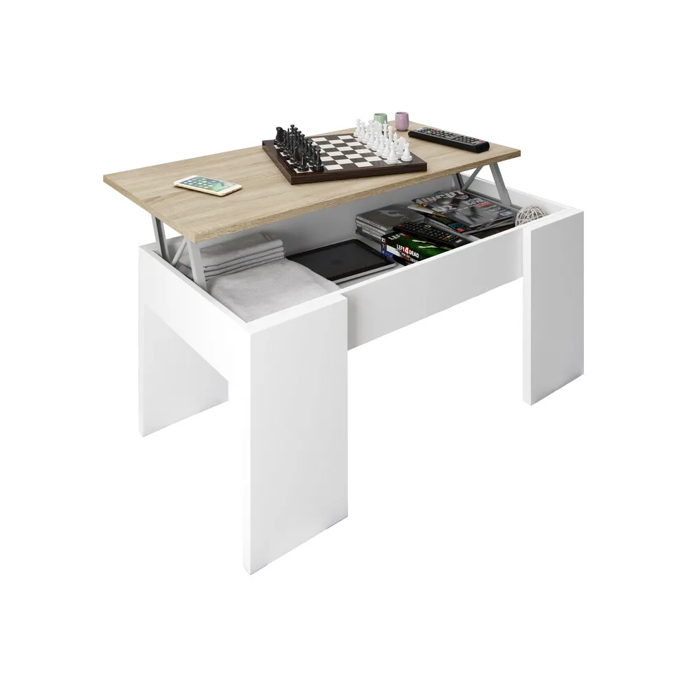 KIT TAVOLO CAFFE ELEV 50X100X45/56H ROVERE/BIANCO KIT TAVOLO CAFFE ELEV 50X100X45/56H ROVERE/BIANCO