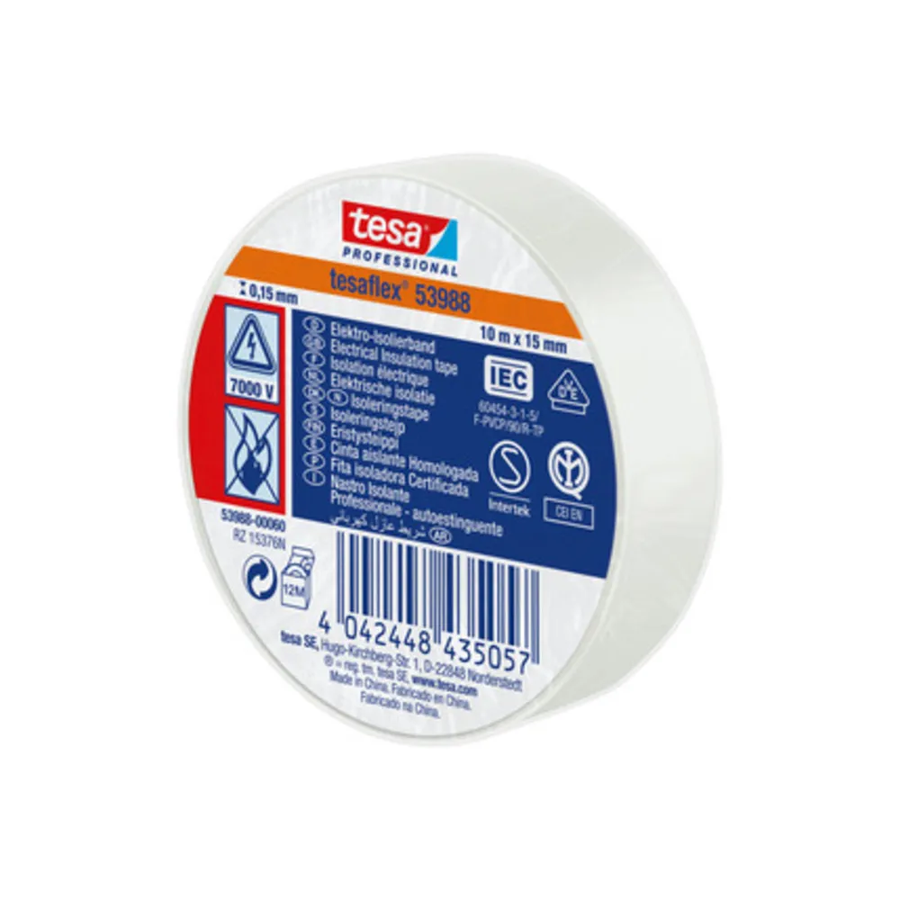 NASTRO ISOLANTE CERTIFICATO BIANCO 10MTX15MM (10