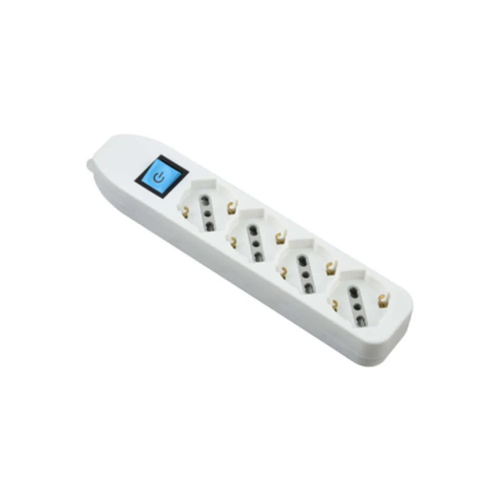MULTIPRESA 4P BIP/SCHUKO+INTERR  S/CAVO BIANCO FIG.9