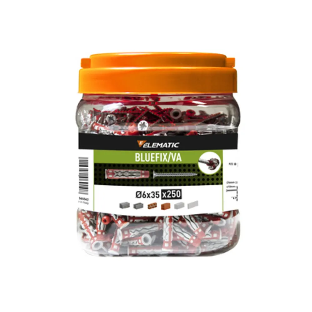 ELEMATIC TASSELLO BLUEFIX VA 6X35 BARATTOLO 250 PZ ELEMATIC TASSELLO BLUEFIX VA 6X35 BARATTOLO 250 PZ