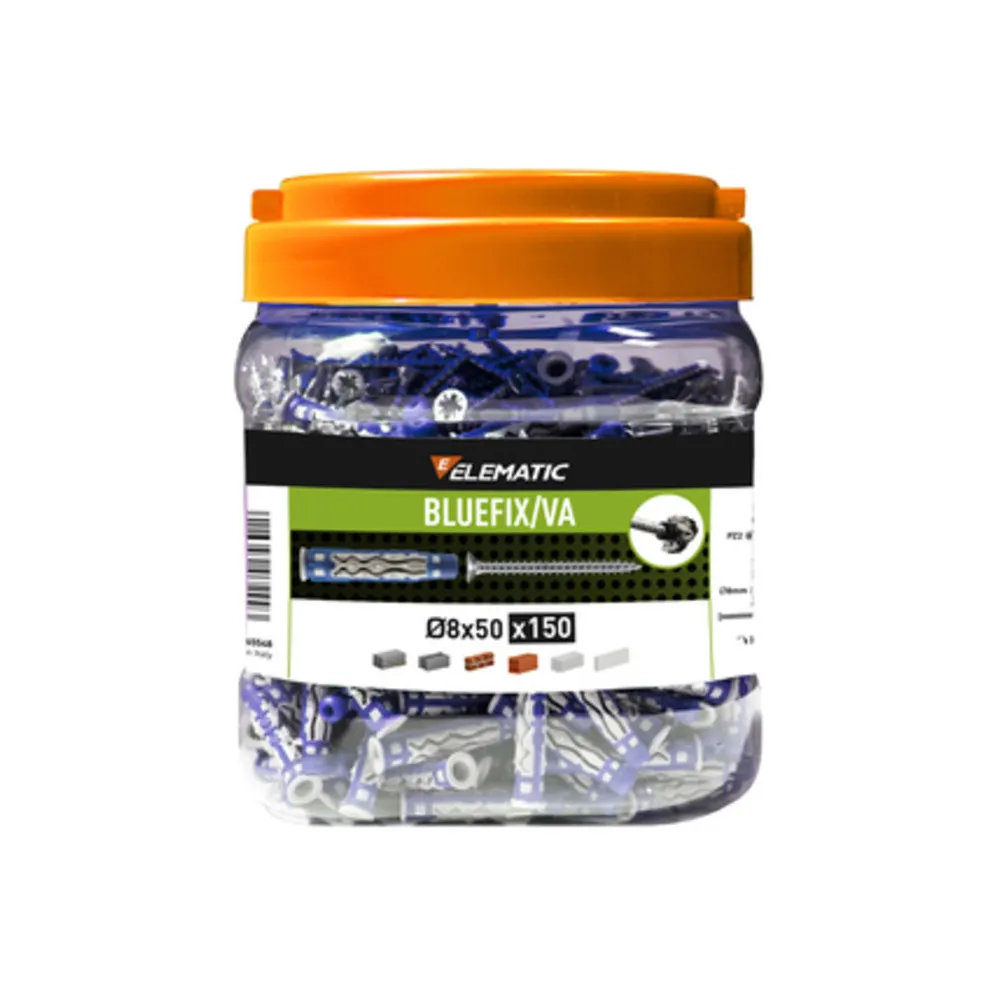 ELEMATIC TASSELLO BLUEFIX VA 8X50 BARATTOLO 150 PZ ELEMATIC TASSELLO BLUEFIX VA 8X50 BARATTOLO 150 PZ