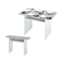 KIT TAVOLO CONSOLLE 35/70X120XH75CM BIANCO CEME