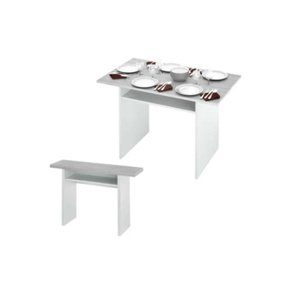 KIT TAVOLO CONSOLLE 35/70X120XH75CM BIANCO CEME KIT TAVOLO CONSOLLE 35/70X120XH75CM BIANCO CEME
