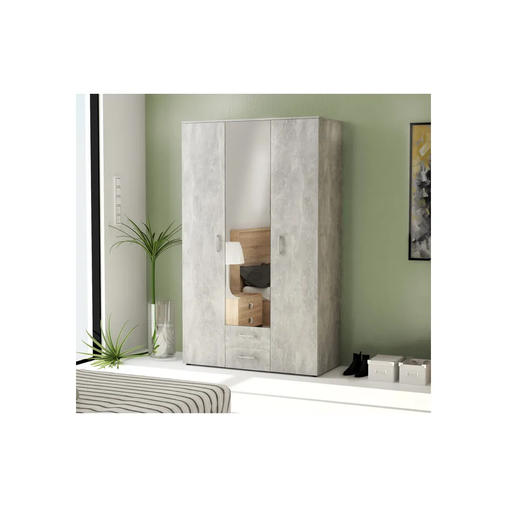 KIT ARMADIO 3 ANTE + 2 CASSETTI SPECCHIO 121X54X200 CEM. K4298 KIT ARMADIO 3 ANTE + 2 CASSETTI SPECCHIO 121X54X200 CEM. K4298