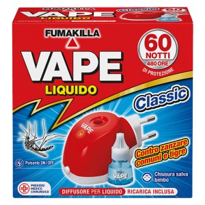 ANTIZANZARE ELETTRICO AD EMANAZIONE 'LIQUIDA' 30 ml - con 1 ricarica liquida (per 60 notti)